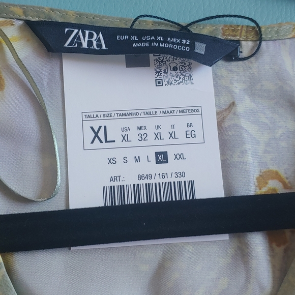 ZARA BLOGGER FAVORITE PRINTED SATIN EFFECT PAREO DRESS - Picture 5 of 11